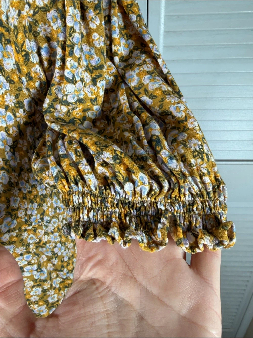 Free People Debbie-Jean Shirtdress Floral Maxi Dress Mustard Yellow Pockets M - Picture 6 of 16